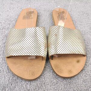Ancient Greek Sandals Womens Size 41 EU Shoes Leather Metallic Gold Flats